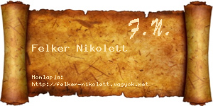 Felker Nikolett névjegykártya